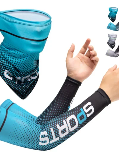 Kit Mangas Deportivas Y Mangas Protectoras Uv Hombres Mujer Azul